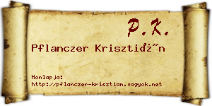 Pflanczer Krisztián névjegykártya